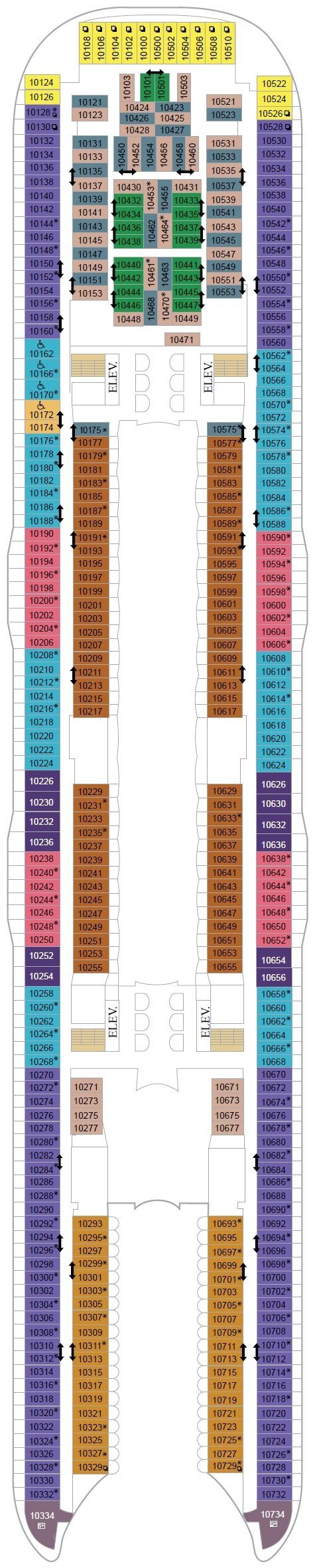 Deck plan for Deck 10