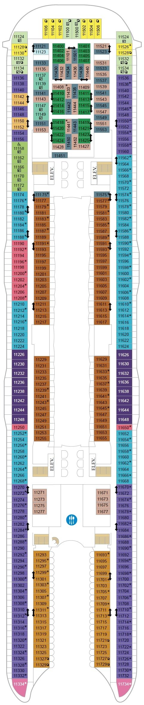 Deck plan for Deck 11