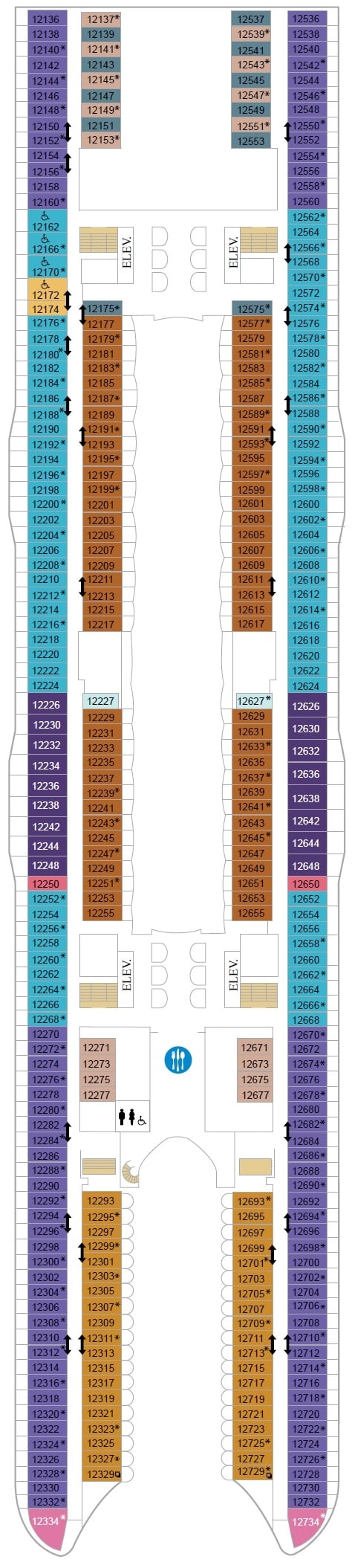 Deck plan for Deck 12