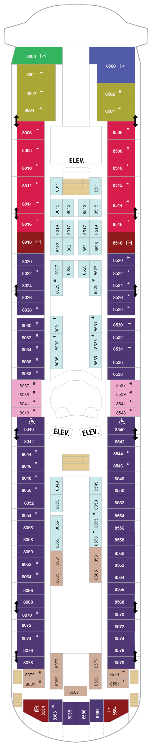 Deck plan for Deck 08