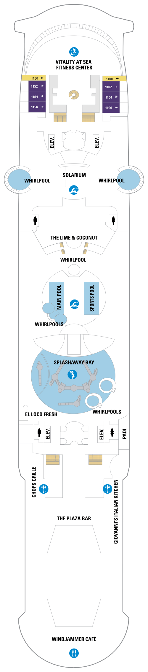 Deck plan for Deck 11