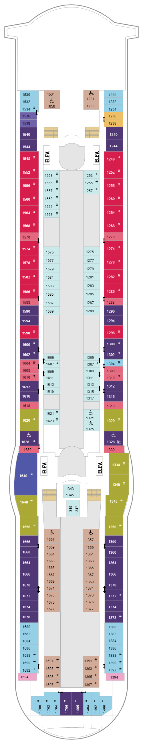 Deck plan for Deck 10