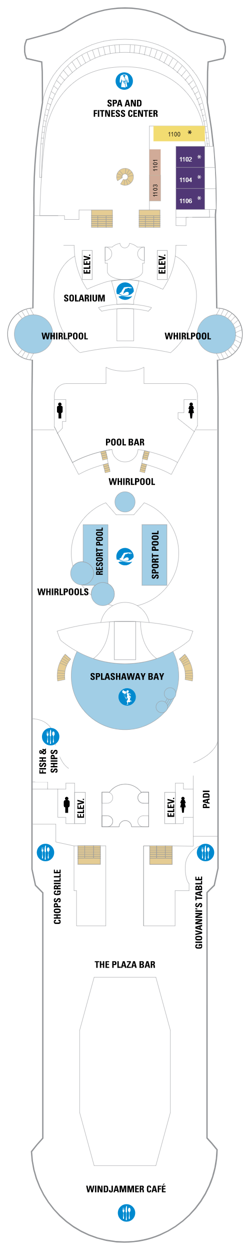 Deck plan for Deck 11