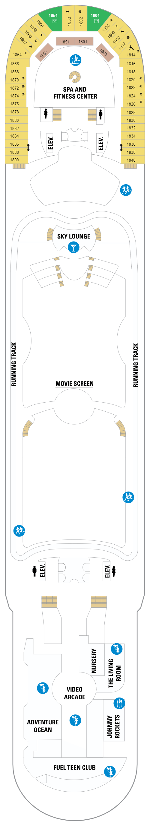 Deck plan for Deck 12