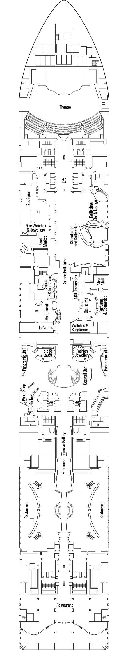 Deck plan for Deck 6 - Lirica