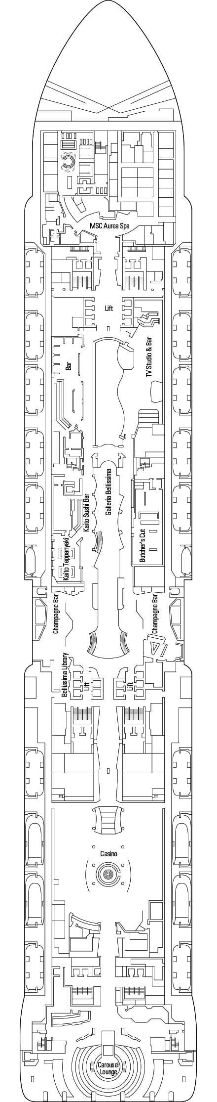 Deck plan for Deck 7 - Opera