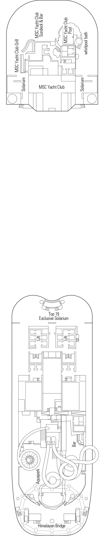 Deck plan for Deck 19 - Seaview 