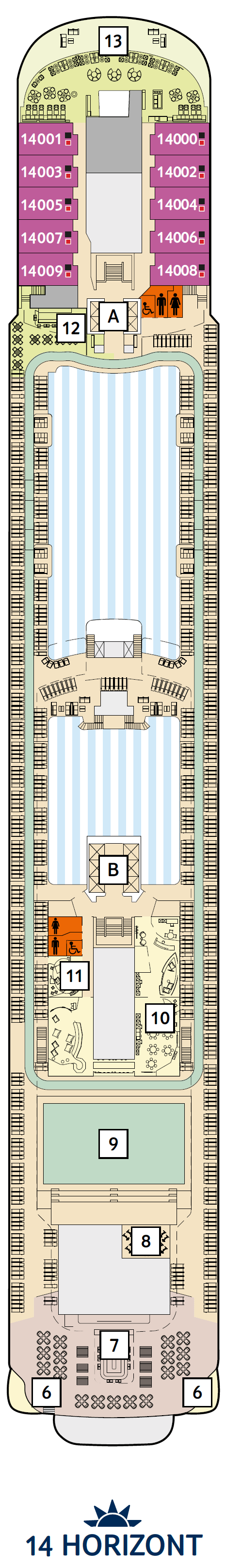 Deck plan for 14 Horizont