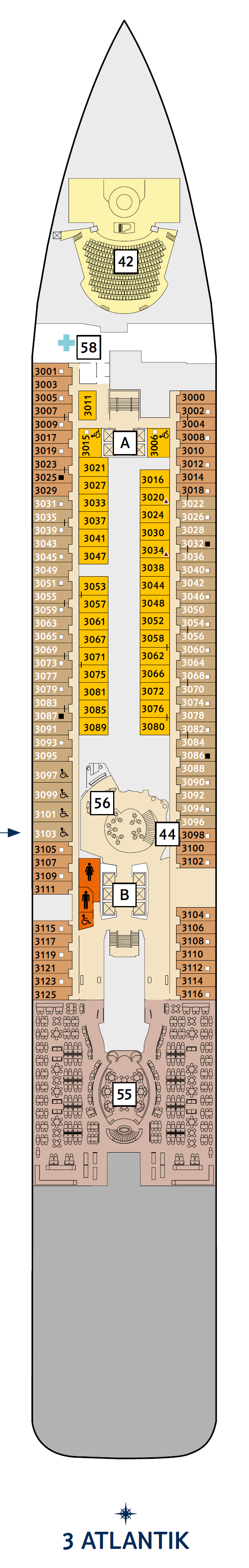 Deck plan for 3 Atlantik