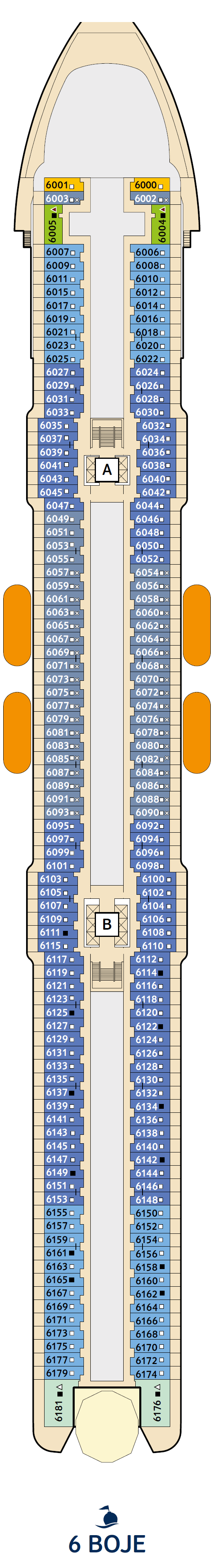 Deck plan for 6 Boje