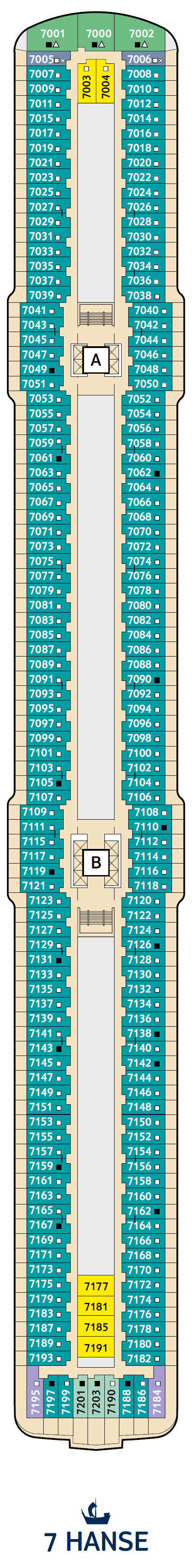 Deck plan for 7 Hanse