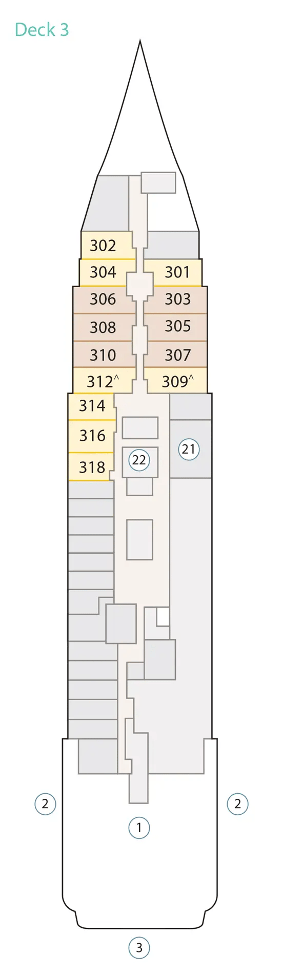 Deck plan for Deck 3