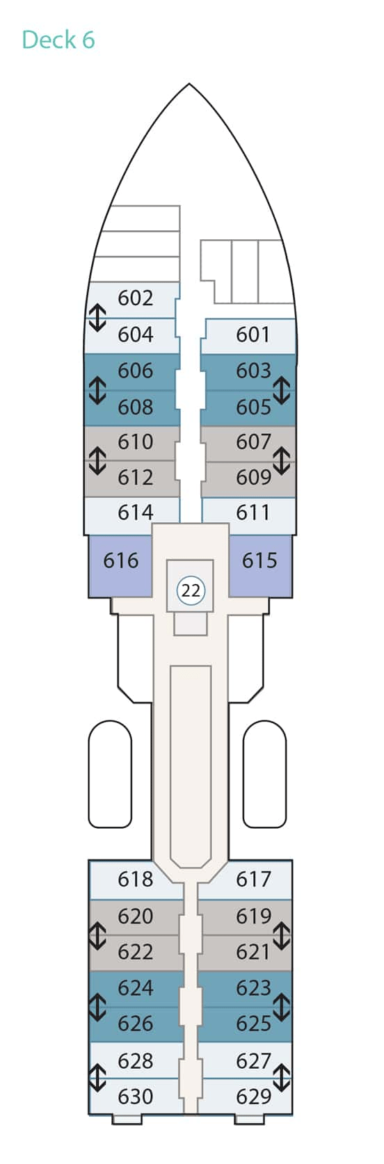 Deck plan for Deck 6
