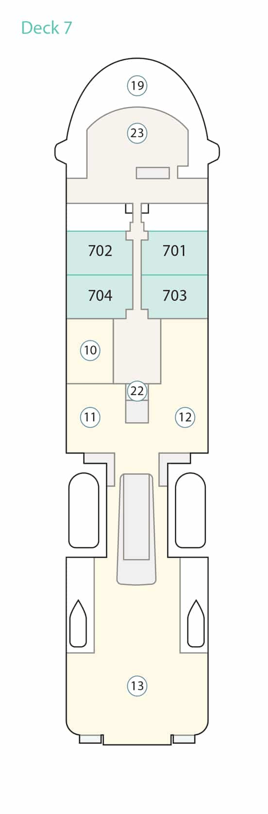 Deck plan for Deck 7