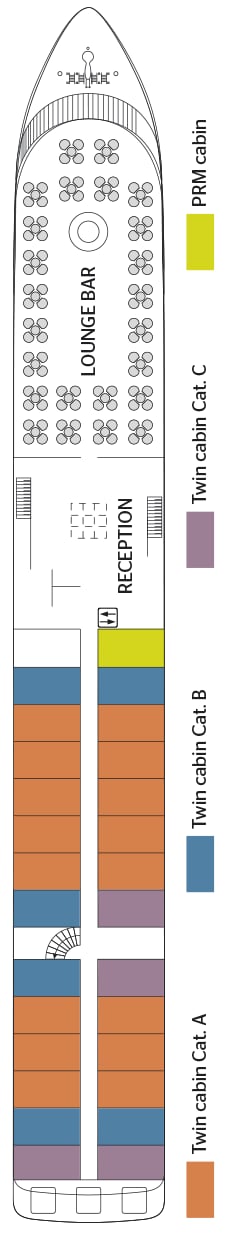 MS La Belle de Cadix deck plan — Middle Deck