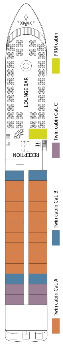 MS L'Europe deck plan — Middle Deck