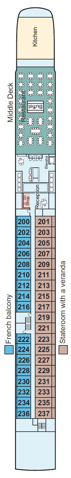 Deck plan for Middle Deck