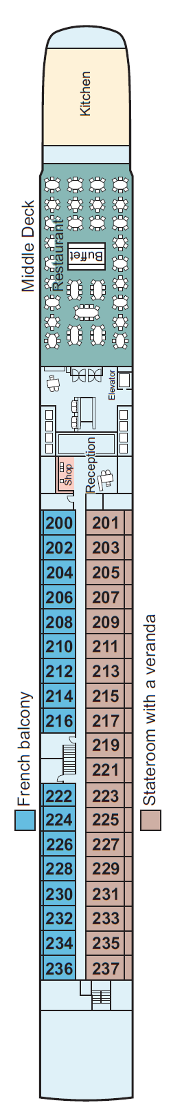 Deck plan for Middle Deck