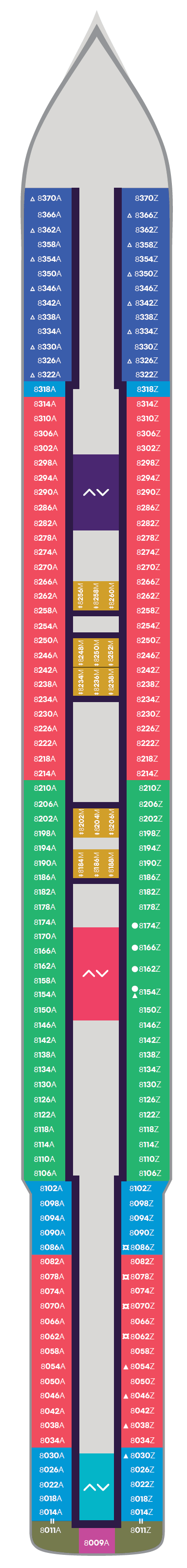 Deck plan for Deck 8