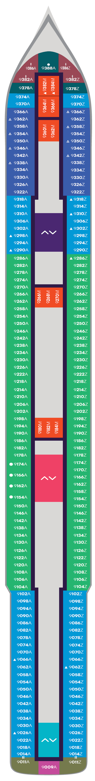 Deck plan for Deck 9