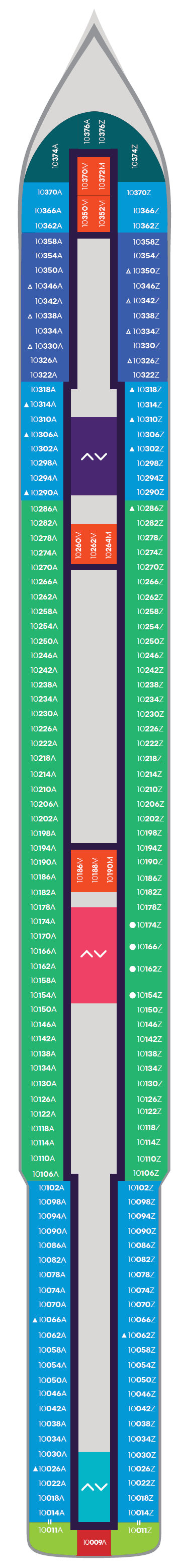 Deck plan for Deck 10