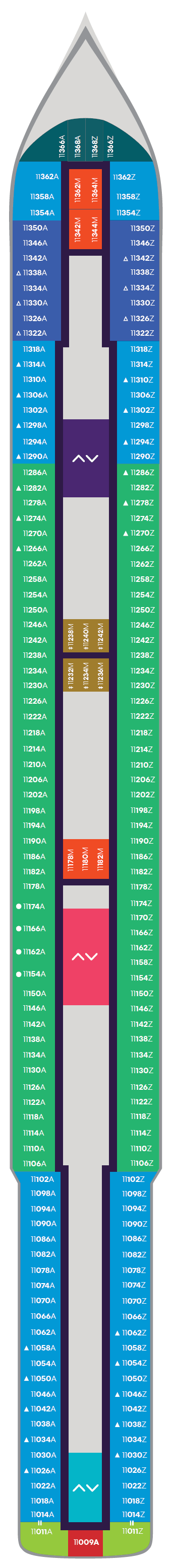 Deck plan for Deck 11