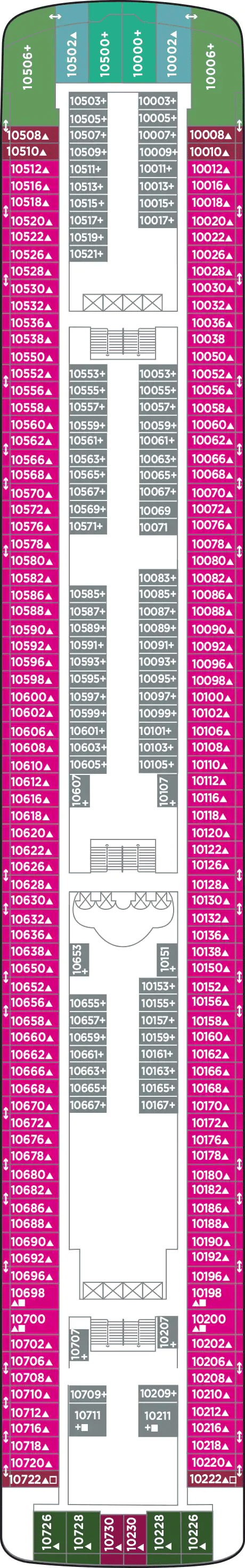 Deck plan for Deck 10