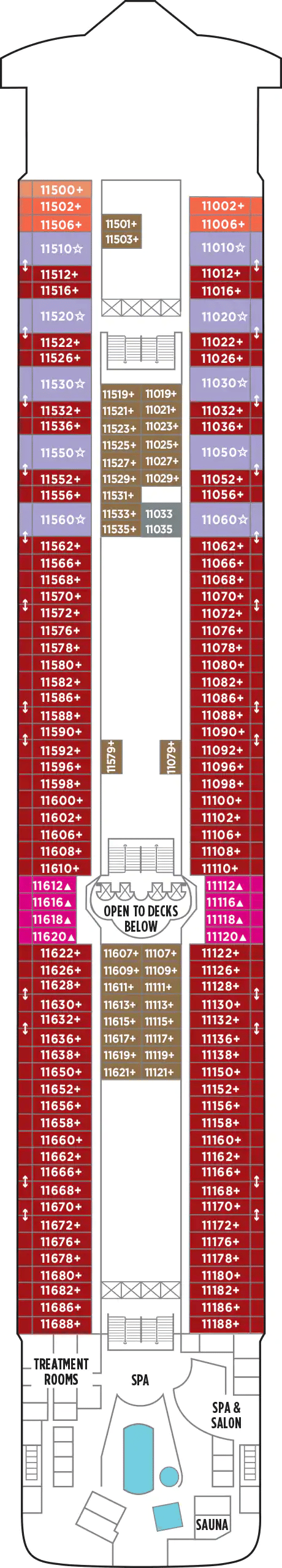 Deck plan for Deck 11