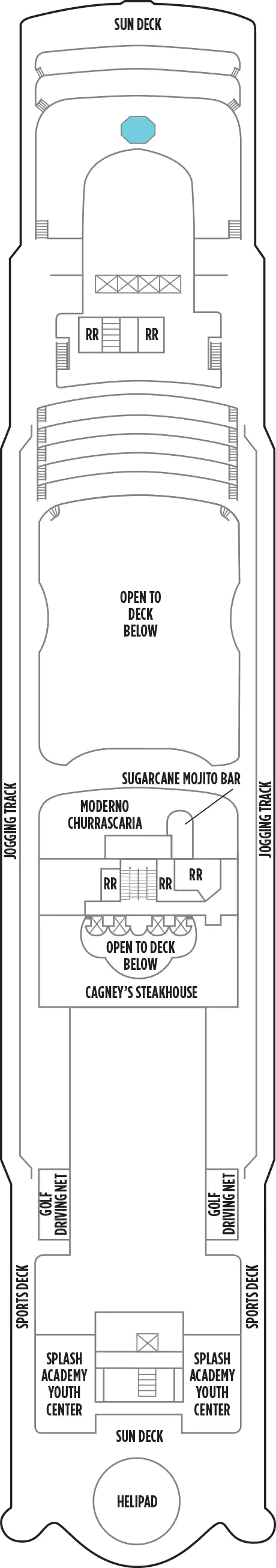 Deck plan for Deck 13
