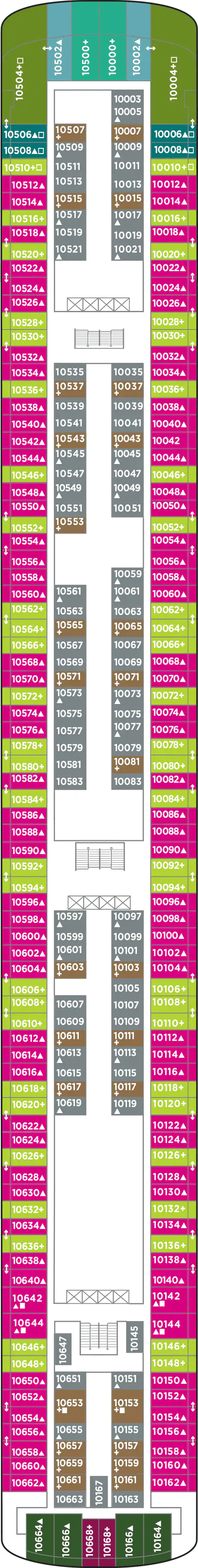 Deck plan for Deck 10
