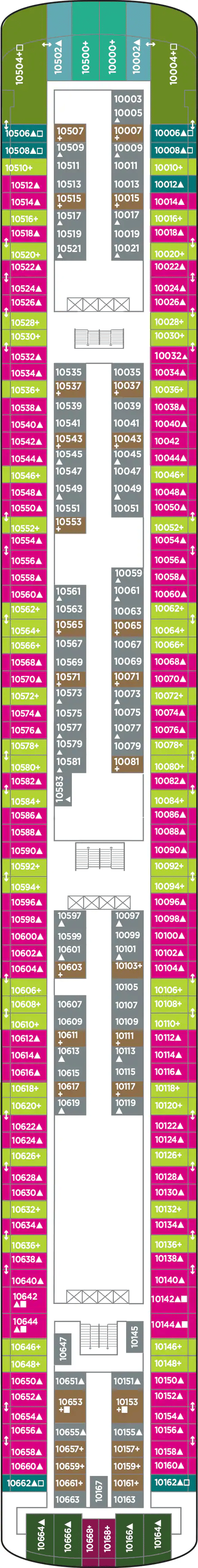 Deck plan for Deck 10