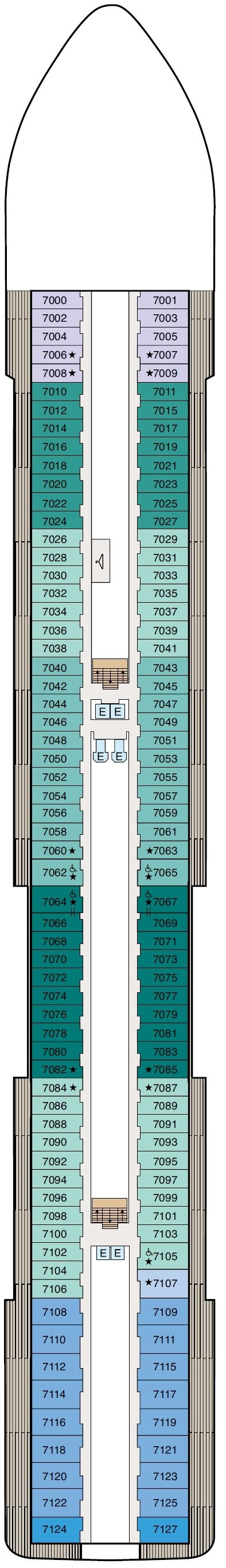 Deck plan for Deck 7