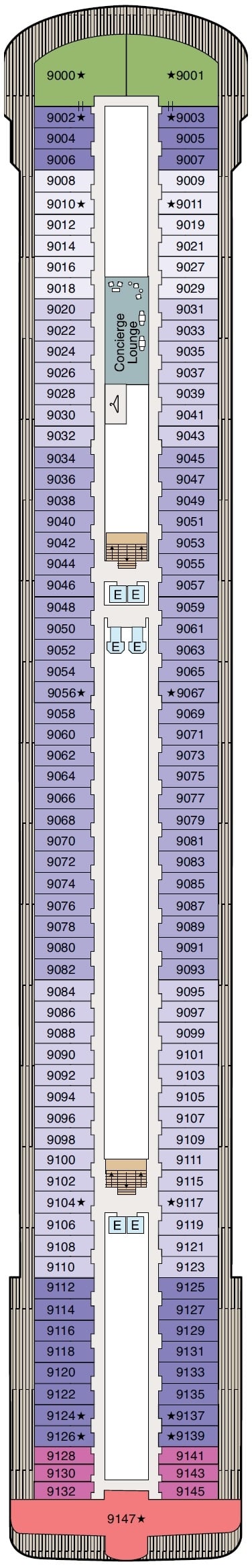 Deck plan for Deck 9