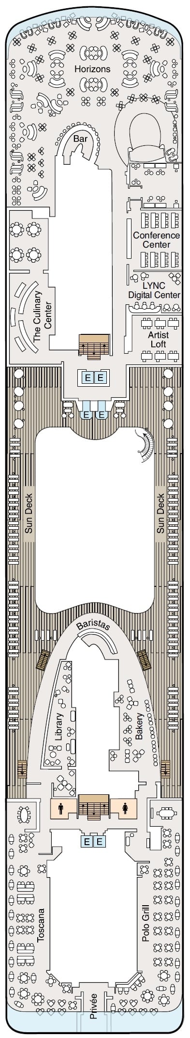 Deck plan for Deck 14