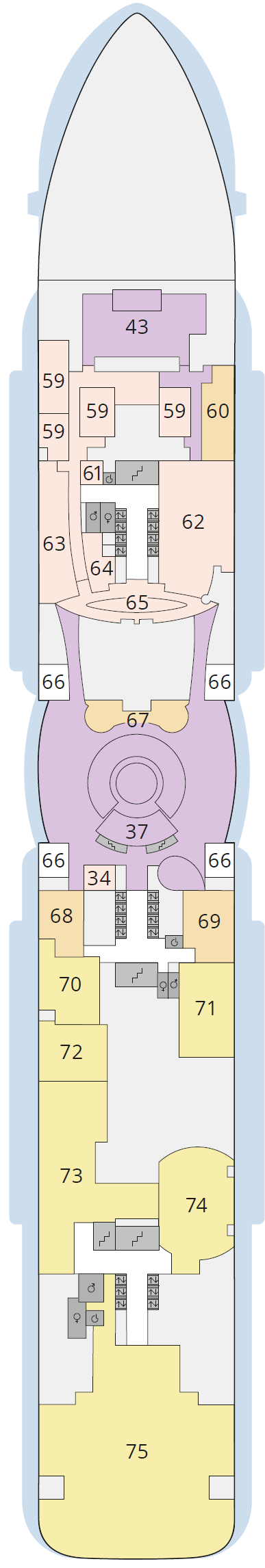 AIDAcosma deck plan — Deck 6