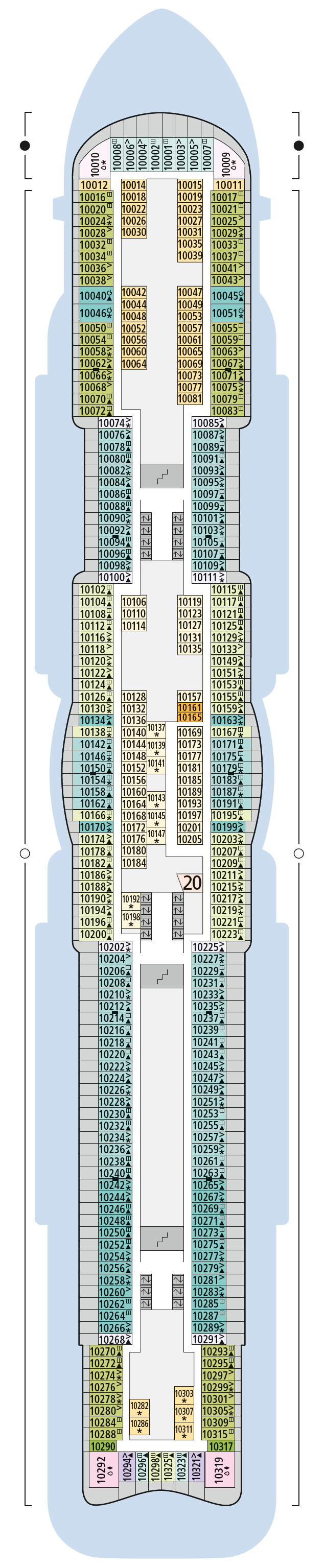 AIDAnova deck plan — Deck 10