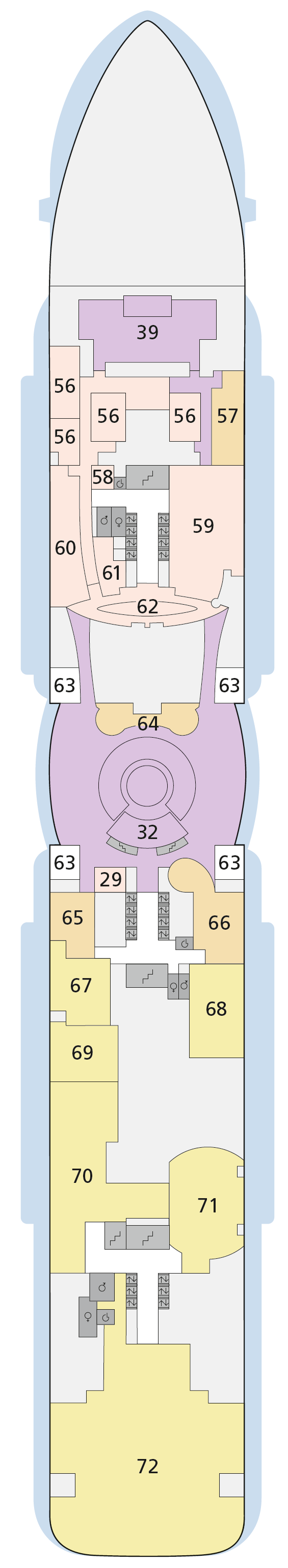 AIDAnova deck plan — Deck 6