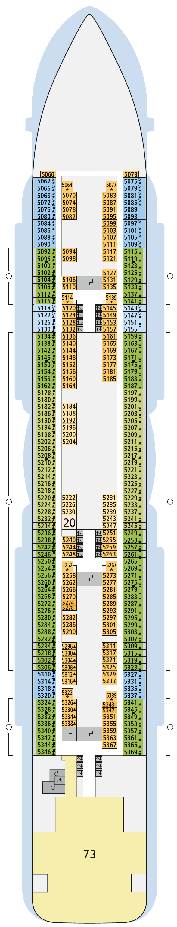 AIDAnova deck plan — Deck 5