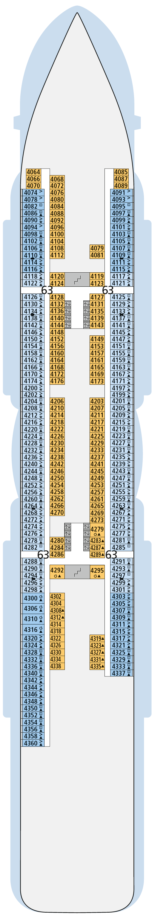 AIDAnova deck plan — Deck 4