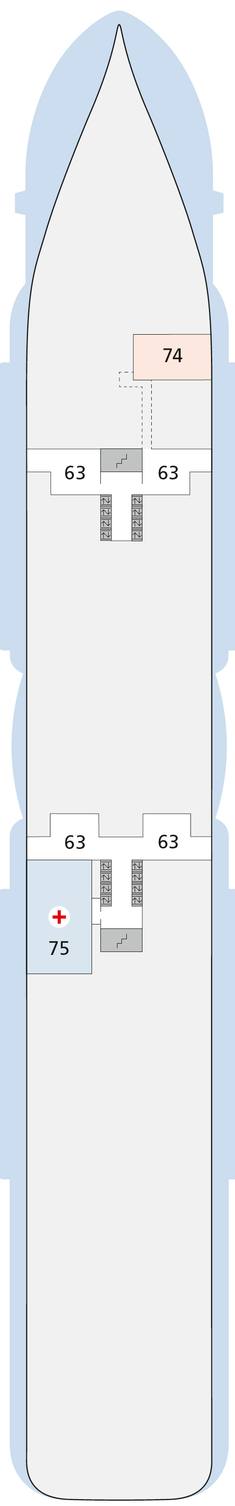 AIDAnova deck plan — Deck 3