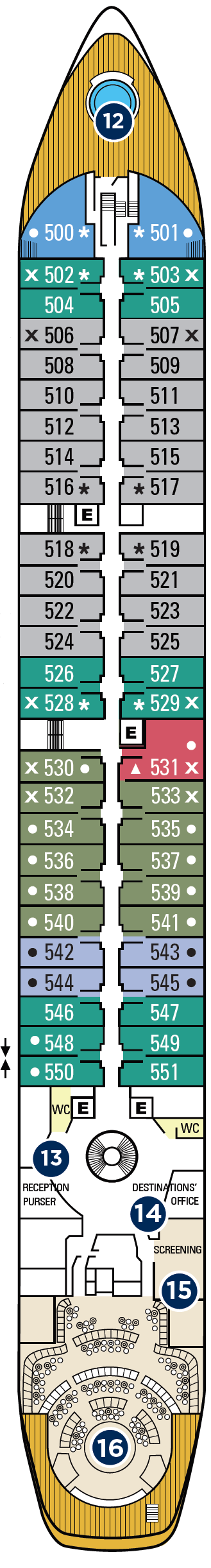 Deck plan for Deck 5
