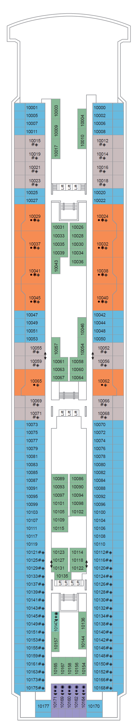 Deck plan for Deck 10