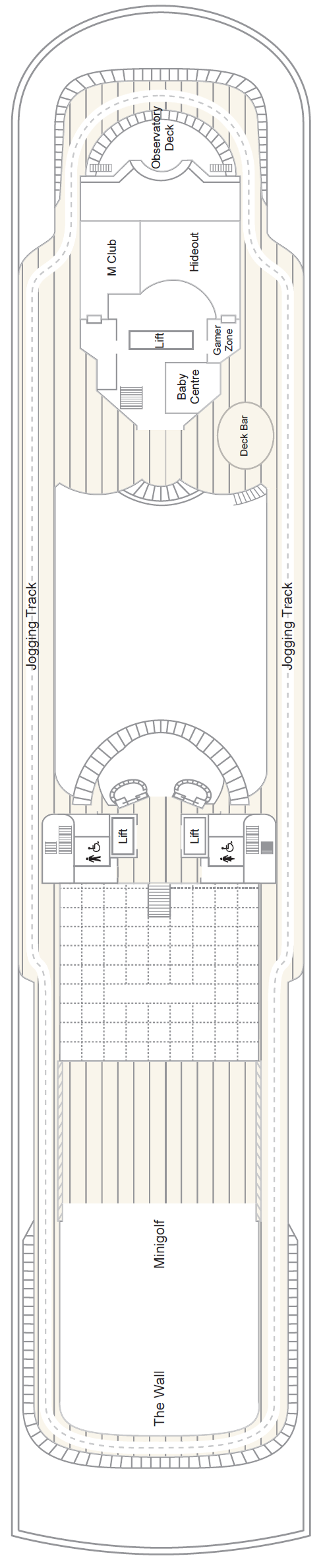 Deck plan for Deck 10