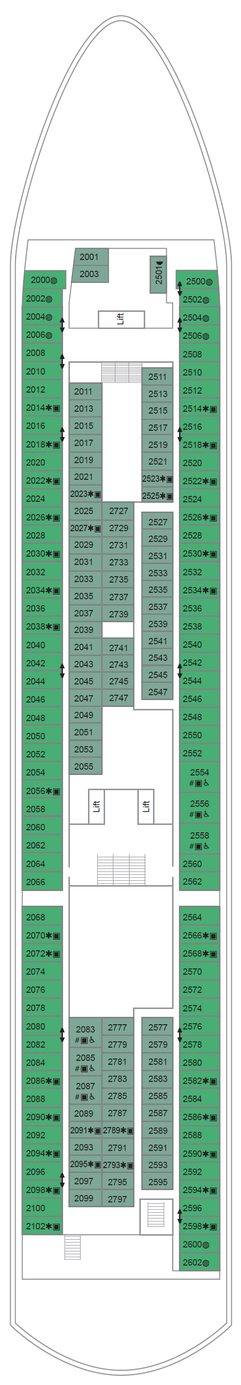 Deck plan for Deck 2