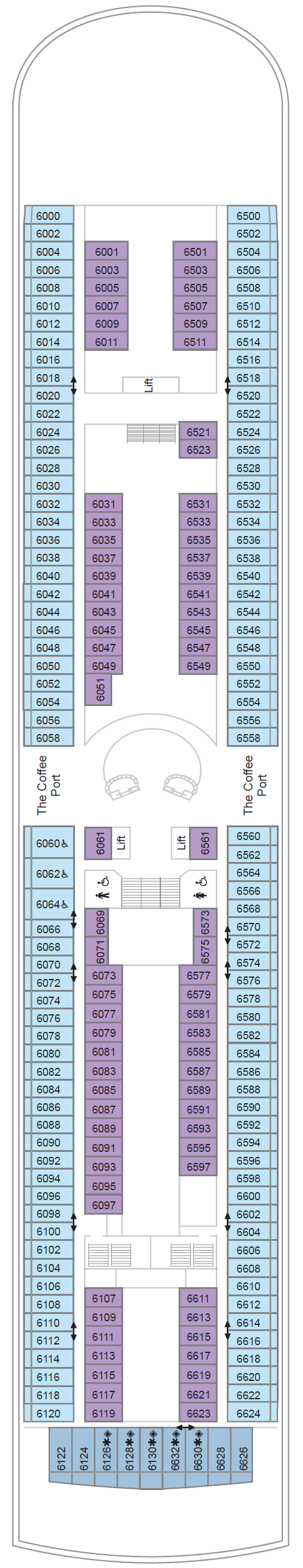 Deck plan for Deck 6