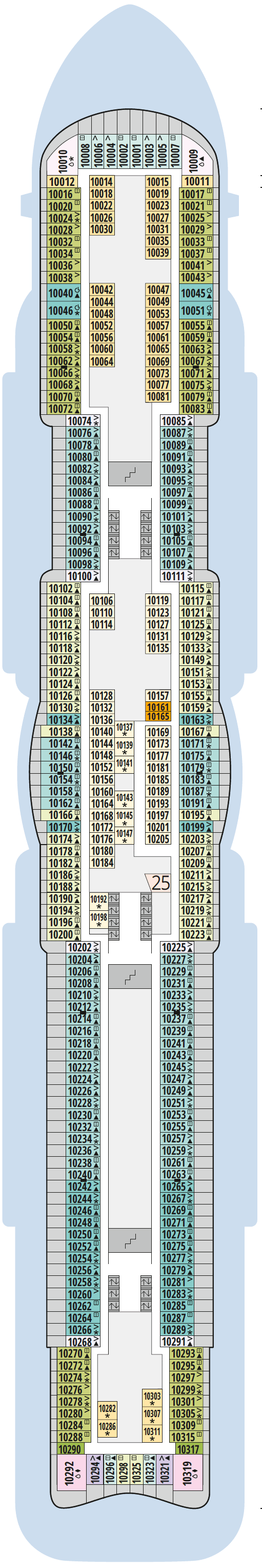 AIDAcosma deck plan — Deck 10