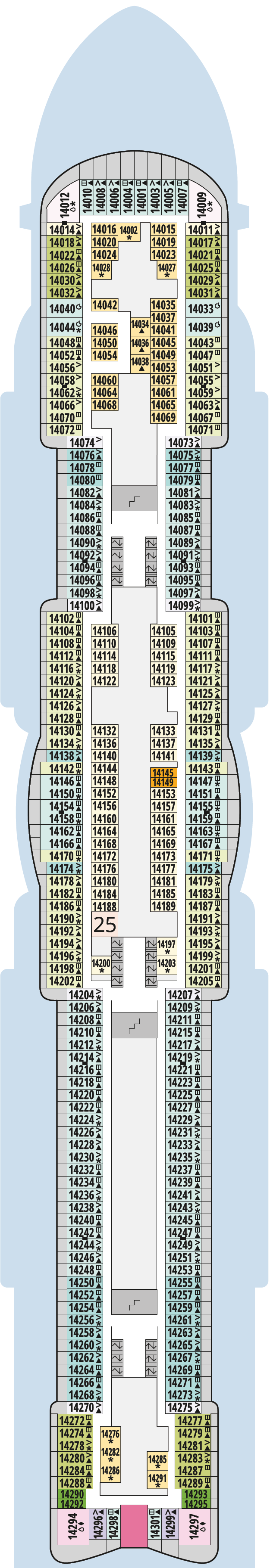 AIDAcosma deck plan — Deck 14