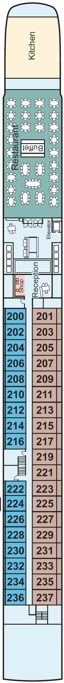 Deck plan for Middle Deck