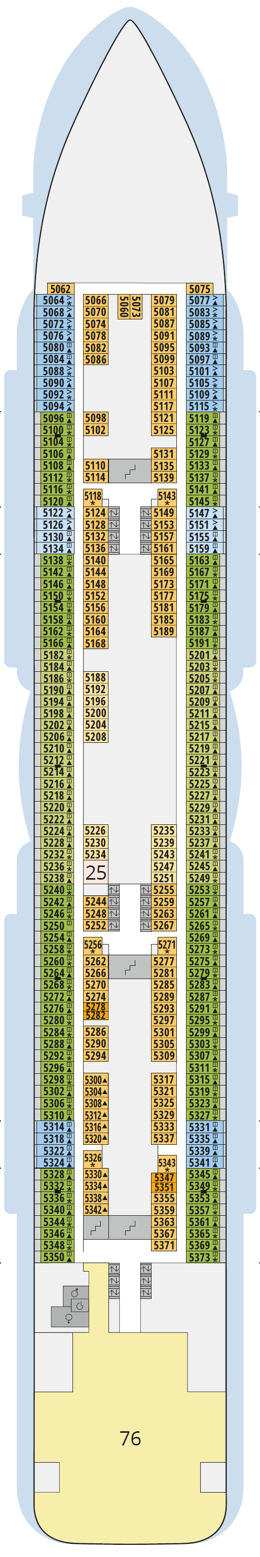 AIDAcosma deck plan — Deck 5