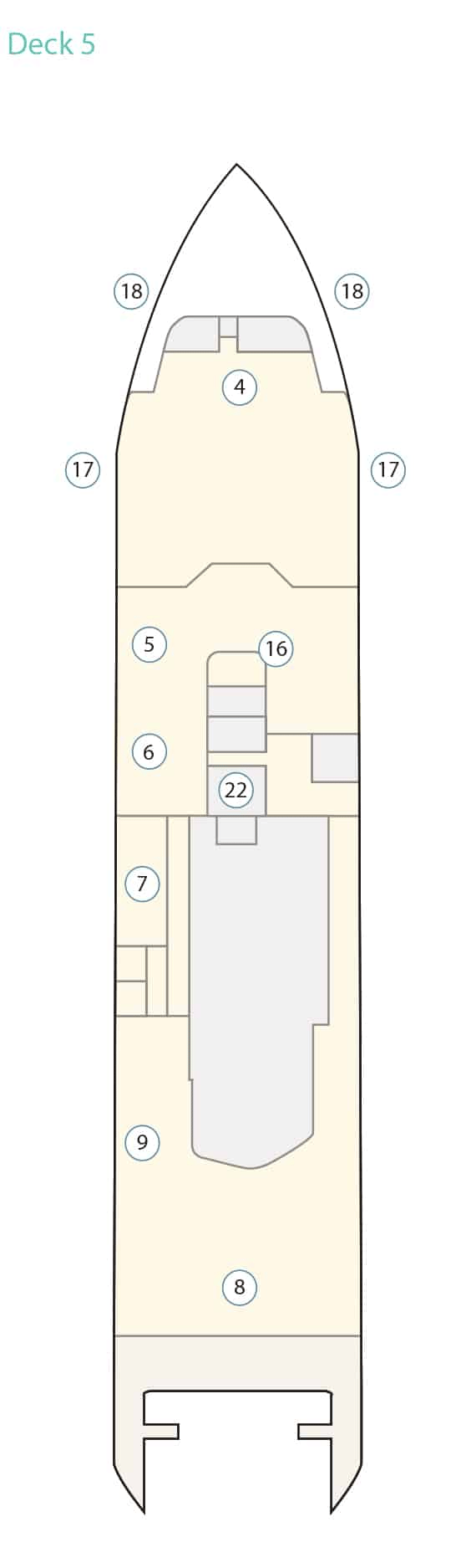 Deck plan for Deck 5